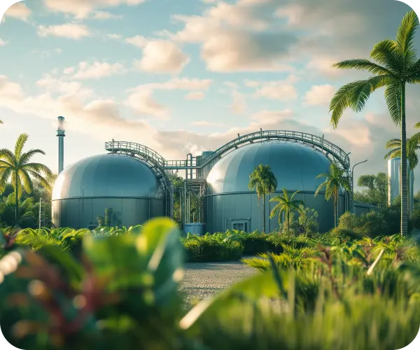 modern biogas station factory biogas plant sustainable energy
